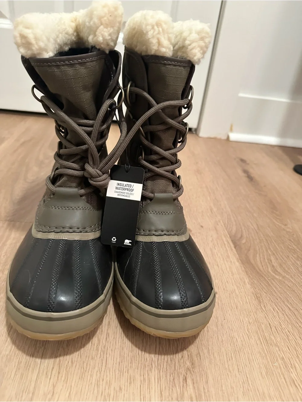 Sorel Mens Winter Boot Label — Black Fabric Interior US Mens 7.5